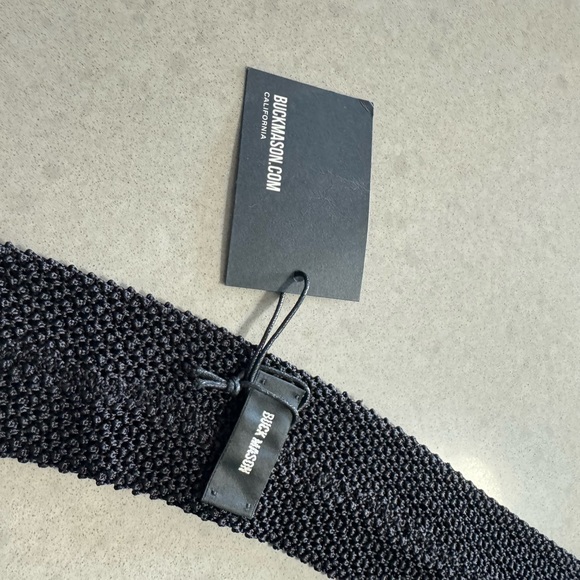 Buck Mason Italian Silk Tie black - NWT - Picture 4 of 6